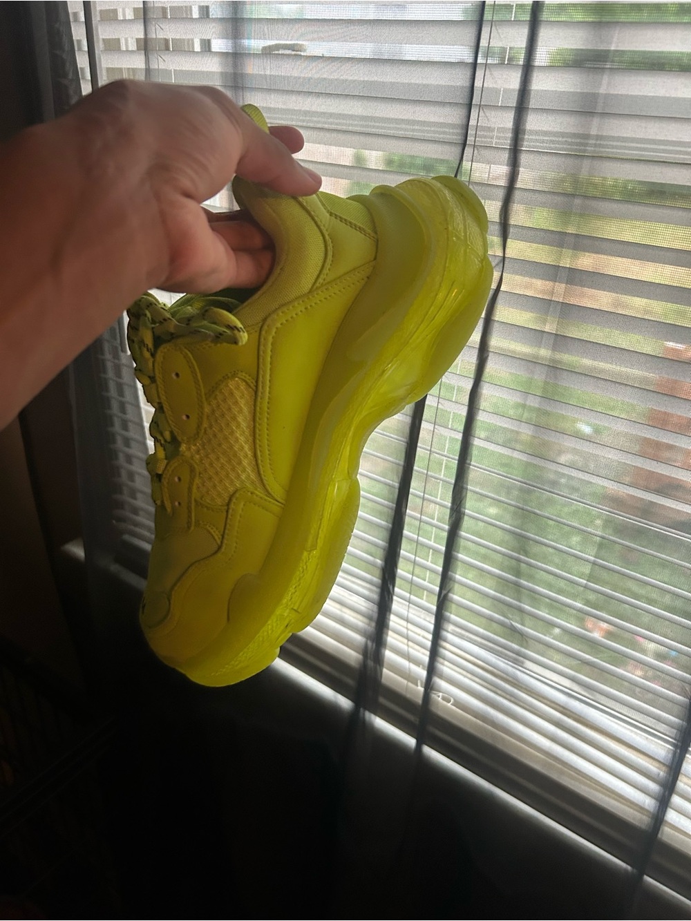 Balenciaga Neon Yellow Triple S Sneaker - Picture 7 of 7